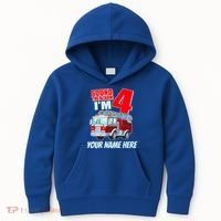 Personalized Custom Name Cute Funny Sound The Alarm I'm 4 Four Kids Hoodie thumb 0