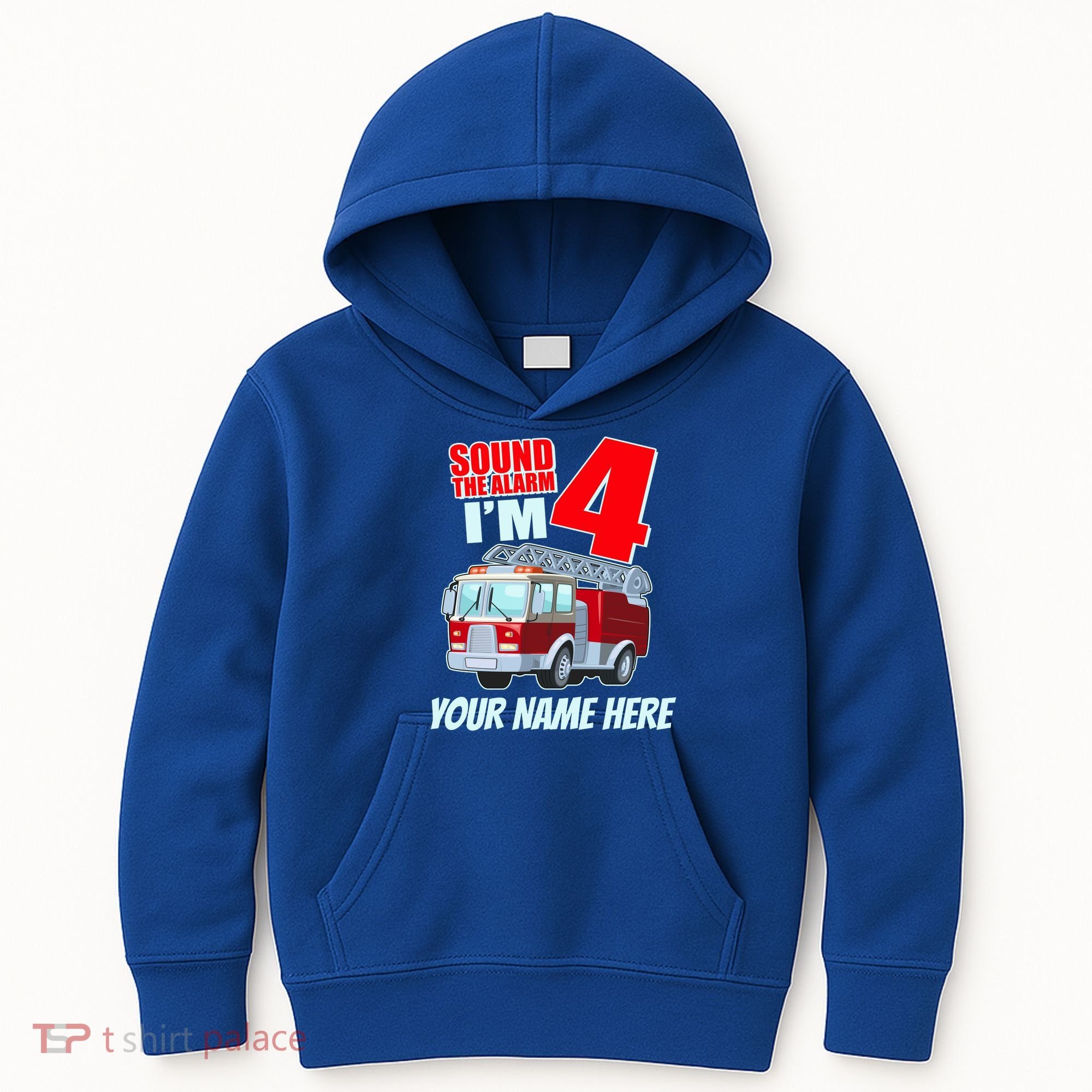 Personalized Custom Name Cute Funny Sound The Alarm I'm 4 Four Kids Hoodie