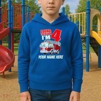 Personalized Custom Name Cute Funny Sound The Alarm I'm 4 Four Kids Hoodie thumb 2