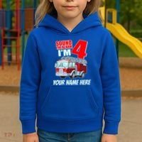 Personalized Custom Name Cute Funny Sound The Alarm I'm 4 Four Kids Hoodie thumb 3