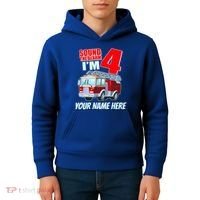 Personalized Custom Name Cute Funny Sound The Alarm I'm 4 Four Kids Hoodie thumb 4