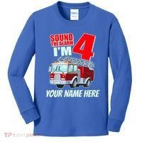 Personalized Custom Name Cute Funny Sound The Alarm I'm 4 Four Kids Long Sleeve Shirt thumb 0