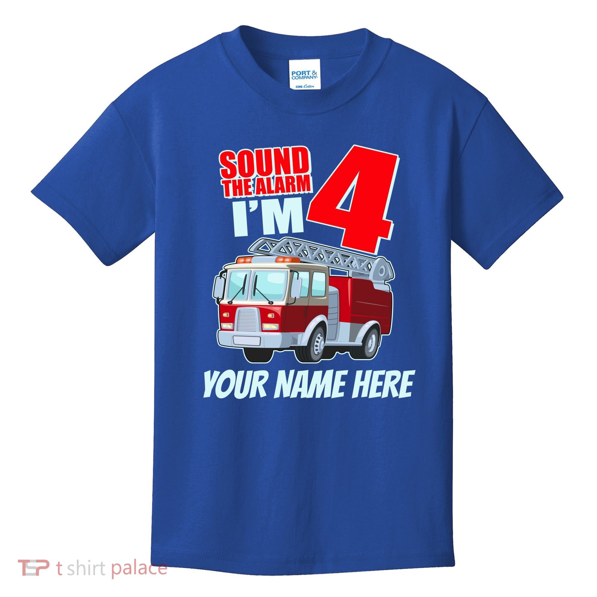 Personalized Custom Name Cute Funny Sound The Alarm I'm 4 Four Kids T-Shirt