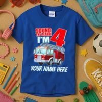 Personalized Custom Name Cute Funny Sound The Alarm I'm 4 Four Kids T-Shirt thumb 3