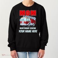 Personalized Custom Name Cute Funny Mom Birthday Crew Firetruck Women's Sweatshirt thumb 0