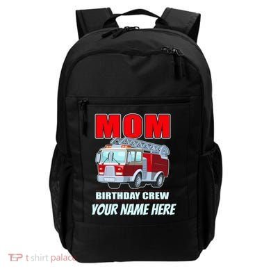 Personalized Custom Name Cute Funny Mom Birthday Crew Firetruck Backpack