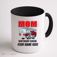 Personalized Custom Name Cute Funny Mom Birthday Crew Firetruck Coffee Mug thumb 1