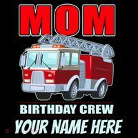 Personalized Custom Name Cute Funny Mom Birthday Crew Firetruck Women's Hoodie thumb 2