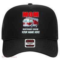 Personalized Custom Name Cute Funny Mom Birthday Crew Firetruck Hat thumb 0