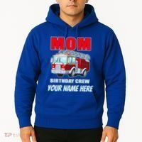 Personalized Custom Name Cute Funny Mom Birthday Crew Firetruck Hoodie thumb 2