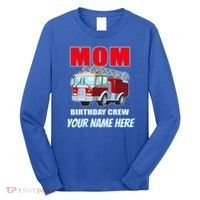 Personalized Custom Name Cute Funny Mom Birthday Crew Firetruck Long Sleeve Shirt thumb 0