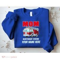Personalized Custom Name Cute Funny Mom Birthday Crew Firetruck Sweatshirt thumb 2