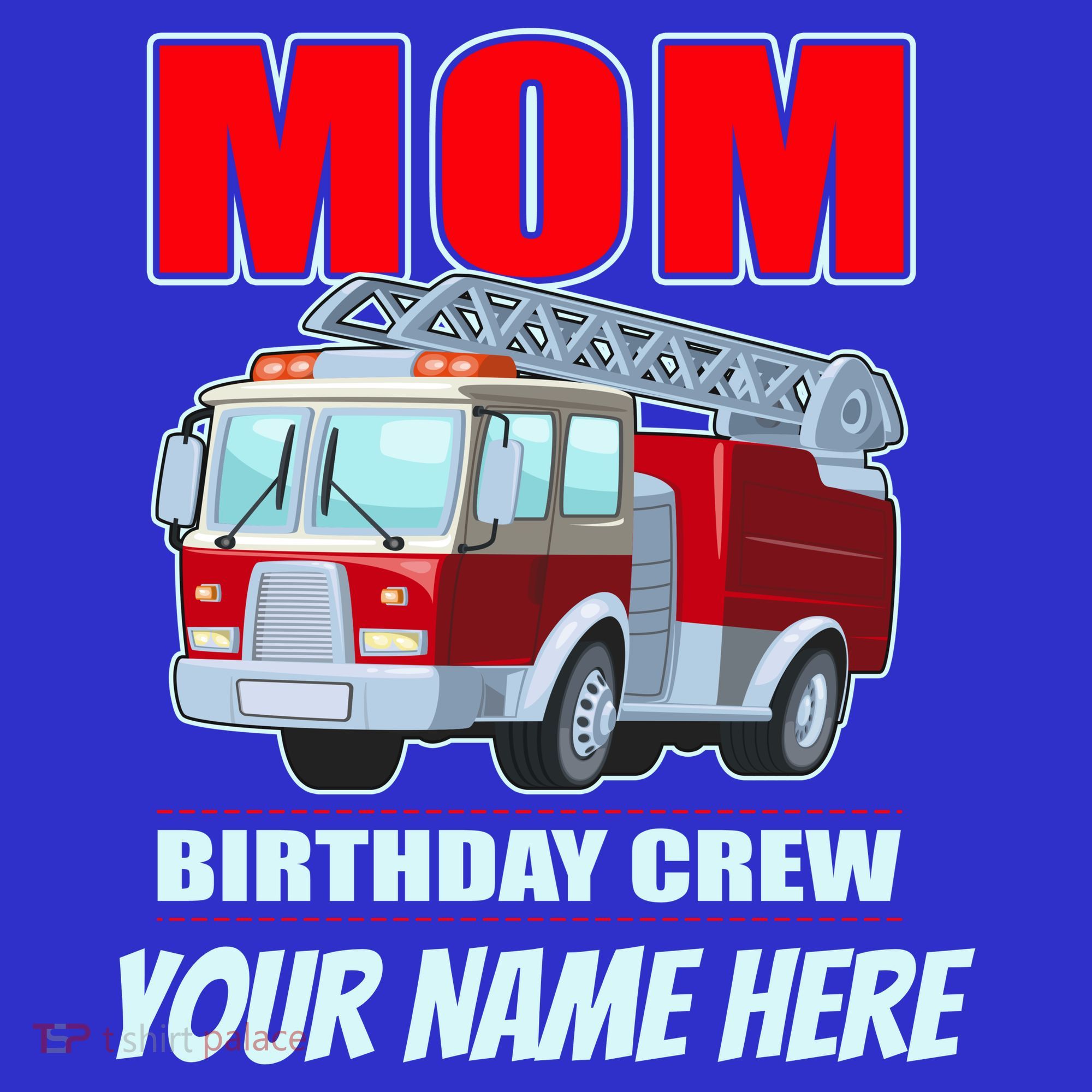 Personalized Custom Name Cute Funny Mom Birthday Crew Firetruck Coaster
