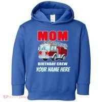 Personalized Custom Name Cute Funny Mom Birthday Crew Firetruck Toddler Hoodie thumb 0