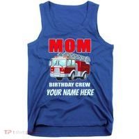 Personalized Custom Name Cute Funny Mom Birthday Crew Firetruck Tank Top thumb 0
