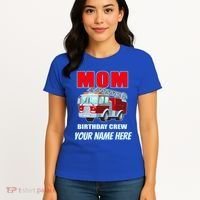 Personalized Custom Name Cute Funny Mom Birthday Crew Firetruck Women's T-Shirt thumb 4