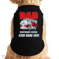 Personalized Custom Name Dad Funny Birthday Crew Firetruck Doggie Tank thumb 0