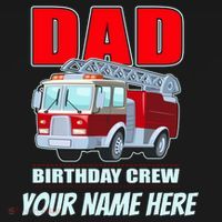 Personalized Custom Name Dad Funny Birthday Crew Firetruck Backpack thumb 2