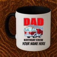 Personalized Custom Name Dad Funny Birthday Crew Firetruck Coffee Mug thumb 2