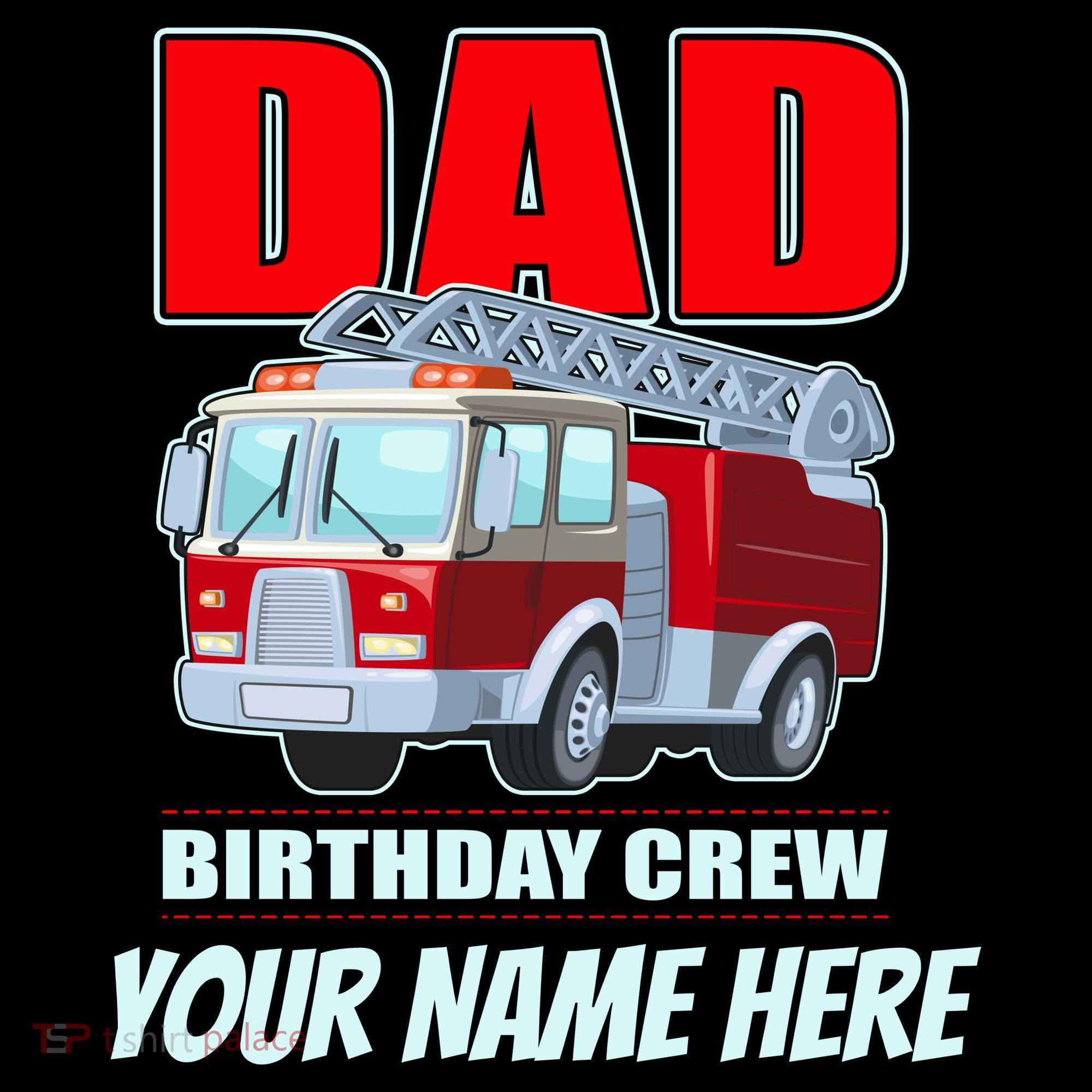 Personalized Custom Name Dad Funny Birthday Crew Firetruck Women's Hoodie