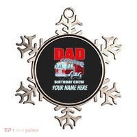Personalized Custom Name Dad Funny Birthday Crew Firetruck Ornament thumb 0