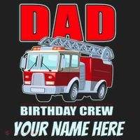 Personalized Custom Name Dad Funny Birthday Crew Firetruck Hat thumb 2
