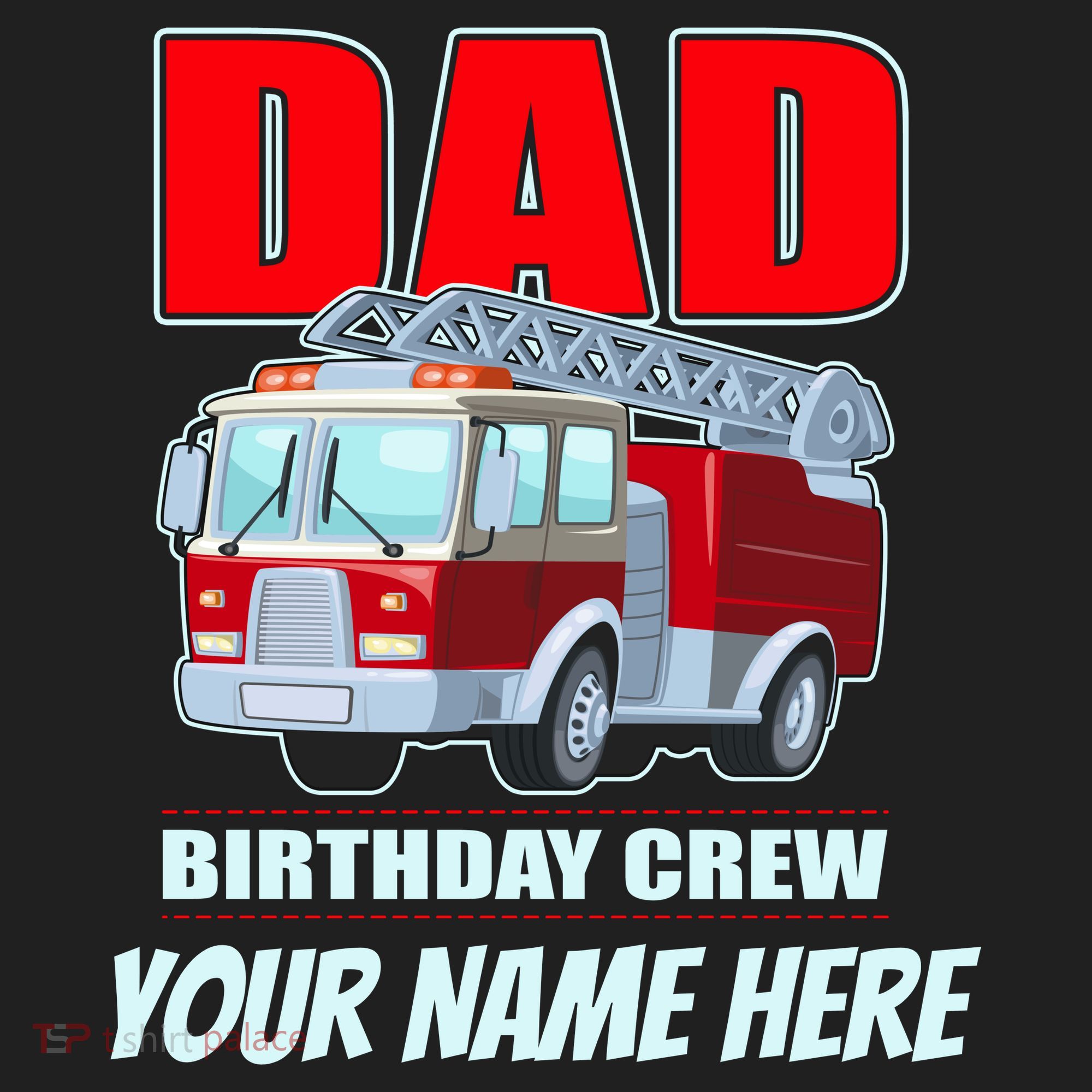 Personalized Custom Name Dad Funny Birthday Crew Firetruck Golf Towel