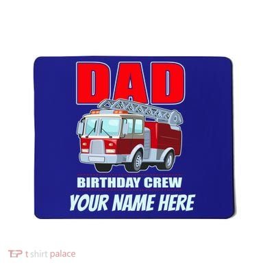 Personalized Custom Name Dad Funny Birthday Crew Firetruck Mousepad