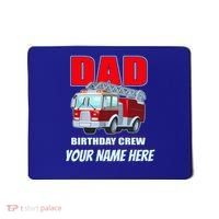 Personalized Custom Name Dad Funny Birthday Crew Firetruck Mousepad thumb 0