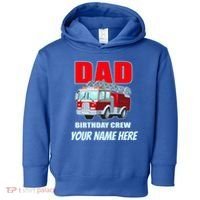 Personalized Custom Name Dad Funny Birthday Crew Firetruck Toddler Hoodie thumb 0