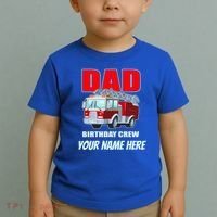 Personalized Custom Name Dad Funny Birthday Crew Firetruck Toddler T-Shirt thumb 2