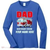 Personalized Custom Name Dad Funny Birthday Crew Firetruck Women's Long Sleeve Shirt thumb 0