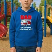 Personalized Custom Name Dad Funny Birthday Crew Firetruck Kids Hoodie thumb 2