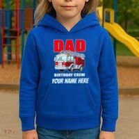 Personalized Custom Name Dad Funny Birthday Crew Firetruck Kids Hoodie thumb 3
