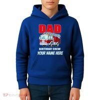 Personalized Custom Name Dad Funny Birthday Crew Firetruck Kids Hoodie thumb 4
