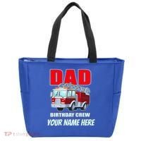 Personalized Custom Name Dad Funny Birthday Crew Firetruck Tote Bag thumb 0