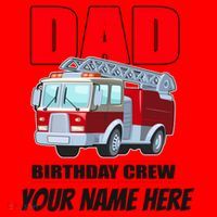 Personalized Custom Name Dad Funny Birthday Crew Firetruck Santa Hat thumb 1