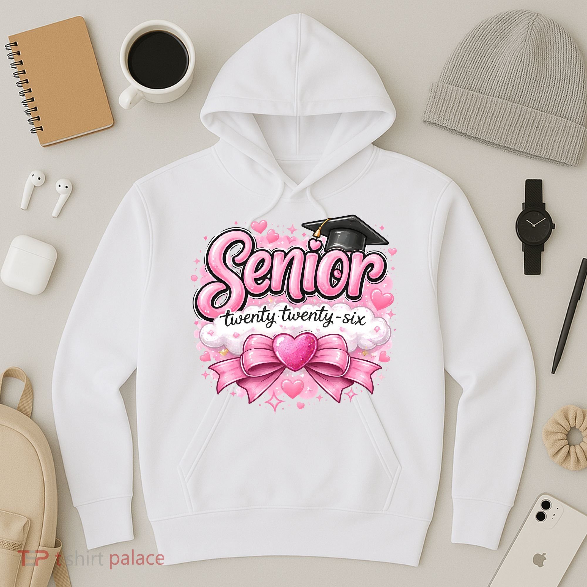Pink Class Of 2026 Senior Graduate Hoodie
