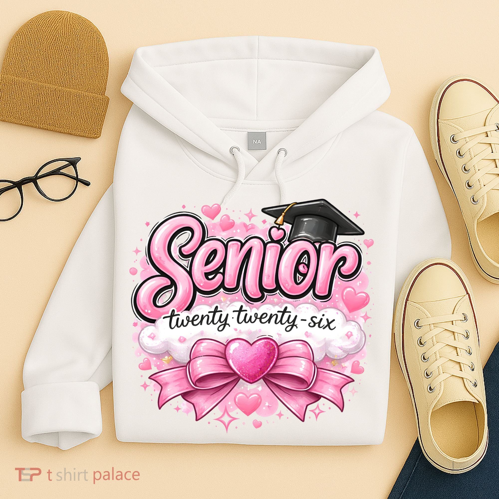 Pink Class Of 2026 Senior Graduate Hoodie