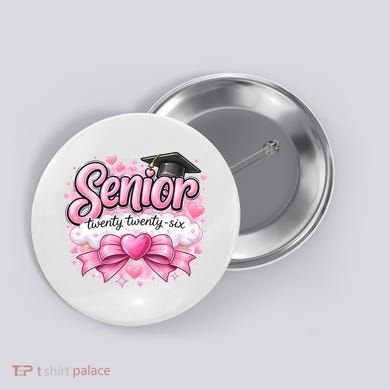 Pink Class Of 2026 Senior Graduate Button