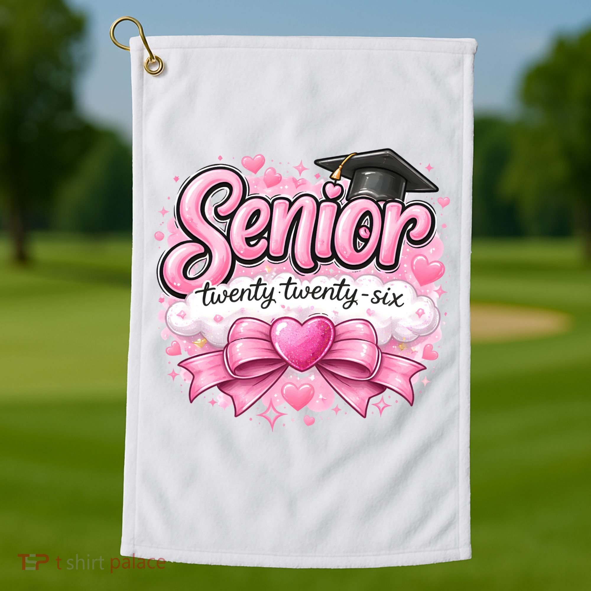Pink Class Of 2026 Senior Graduate Golf Towel
