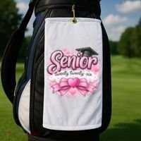 Pink Class Of 2026 Senior Graduate Golf Towel thumb 2