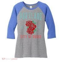 Portland City Of Roses Oregon Pdx Women's Tri-Blend 3/4-Sleeve Raglan Shirt thumb 0