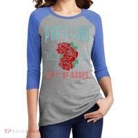 Portland City Of Roses Oregon Pdx Women's Tri-Blend 3/4-Sleeve Raglan Shirt thumb 2