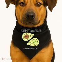 Prime Cuts Of Avocado Butcher Cuts Vegetarian Vegan Cool Gift USA-Made Doggie Bandana thumb 1