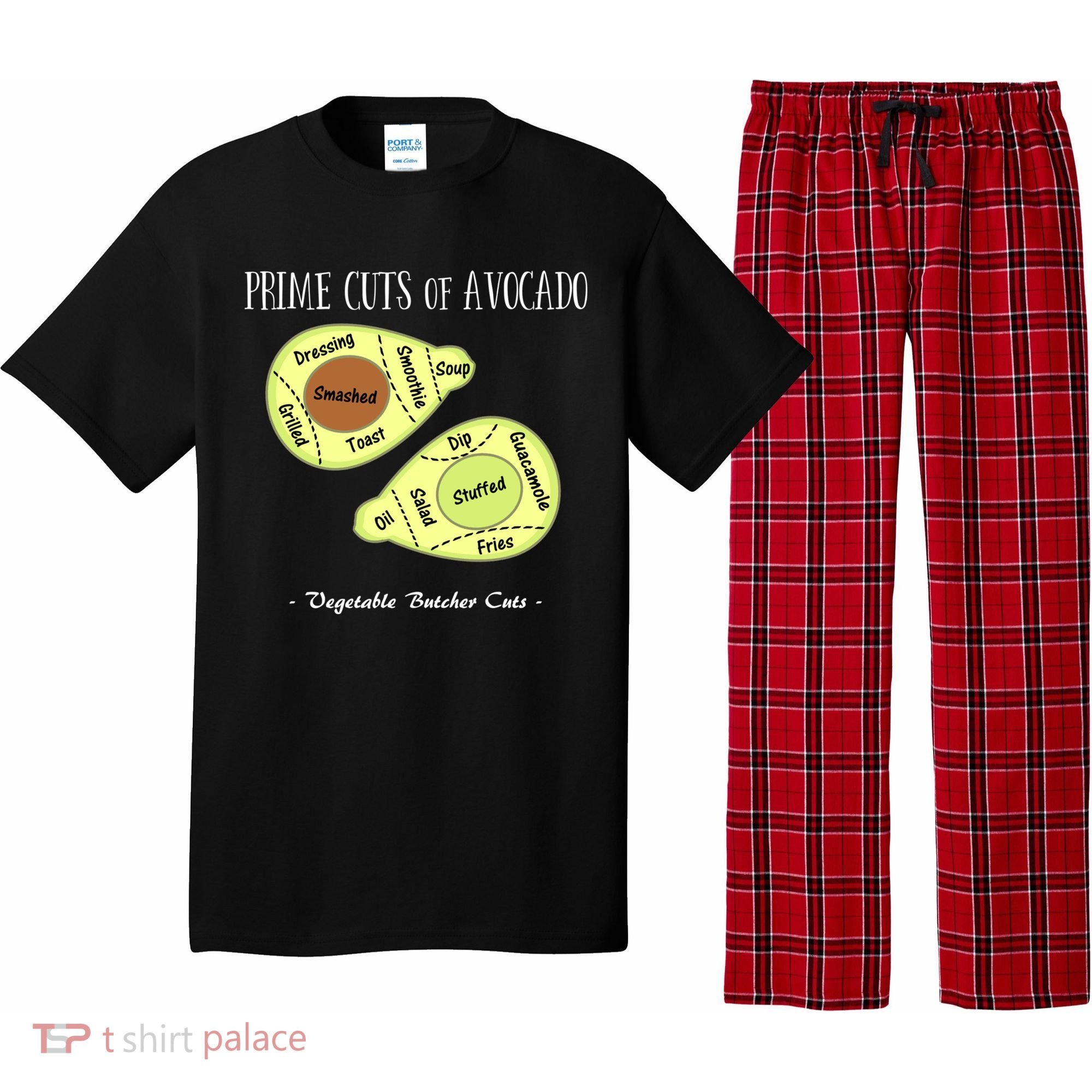 Prime Cuts Of Avocado Butcher Cuts Vegetarian Vegan Cool Gift Pajama Set