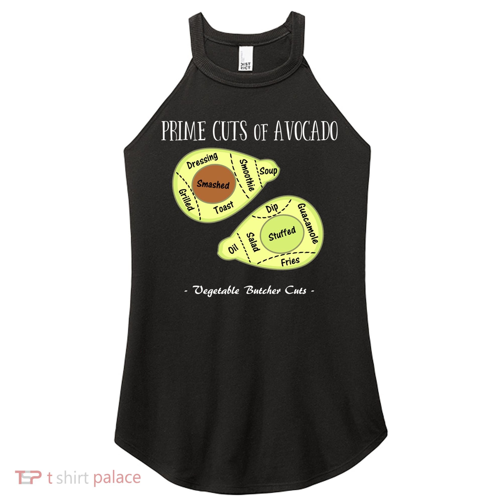 Prime Cuts Of Avocado Butcher Cuts Vegetarian Vegan Cool Gift Women's Perfect Tri Rocker Tank