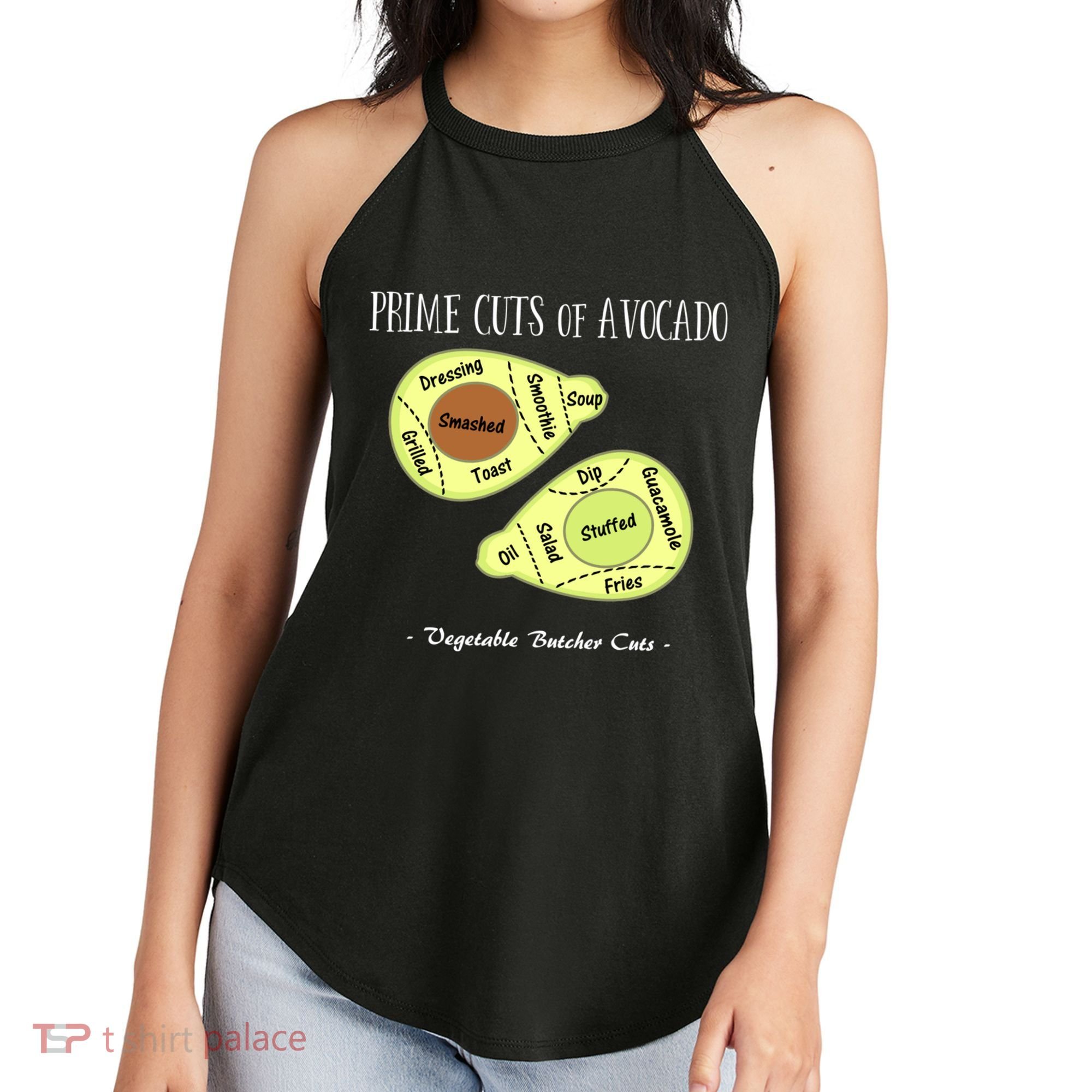 Prime Cuts Of Avocado Butcher Cuts Vegetarian Vegan Cool Gift Women's Perfect Tri Rocker Tank