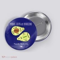 Prime Cuts Of Avocado Butcher Cuts Vegetarian Vegan Cool Gift Button thumb 0