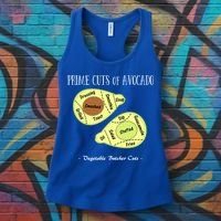 Prime Cuts Of Avocado Butcher Cuts Vegetarian Vegan Cool Gift Women's Tank Top thumb 3